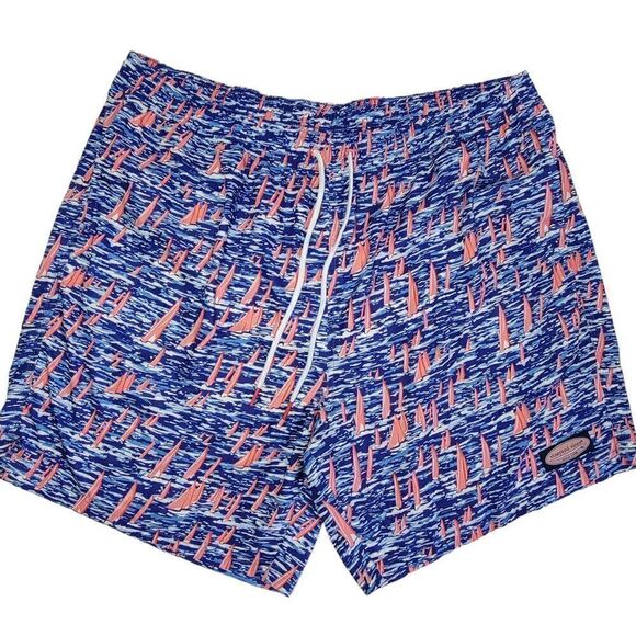 Vineyard Vines Chappy Swim Trunks Mens Size 2XT 2XL XXL Mesh Brief Sailboat EUC - Picture 1 of 16